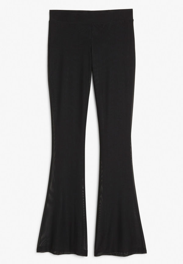 Stretchy flared trousers - Black