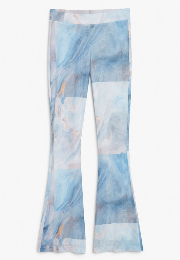 Stretchy flared trousers - Blue