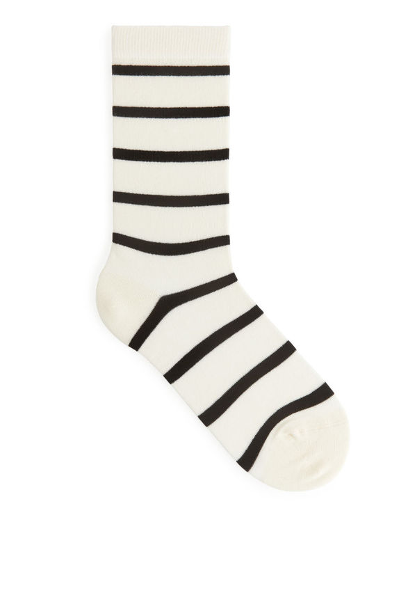 Striped Cotton Socks - Black