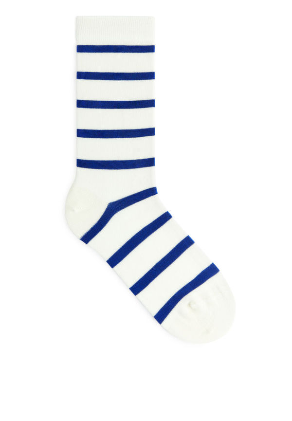 Striped Cotton Socks - Blue
