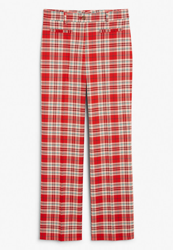 Structured high waist trousers - Red
