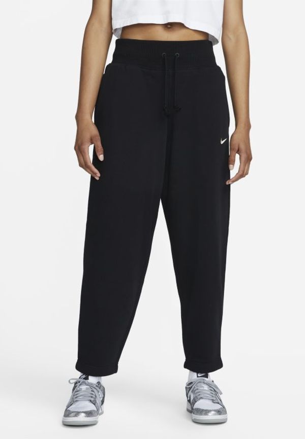 Sweatpants med vida ben och hög midja Nike Sportswear Phoenix Fleece Curve för kvinnor - Svart