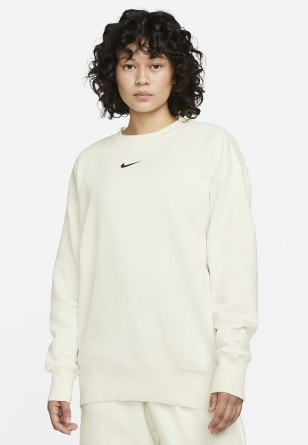 Sweatshirt i fleece med rund hals i oversize-modell Nike Sportswear Phoenix för kvinnor - Vit