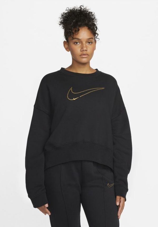 Sweatshirt i fleece Nike Sportswear med metallic för kvinnor - Svart