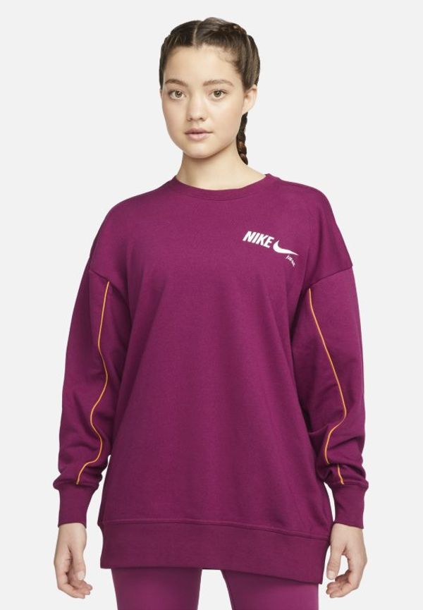 Sweatshirt Nike Dri-FIT Get Fit med rund hals och tryck för kvinnor - Röd
