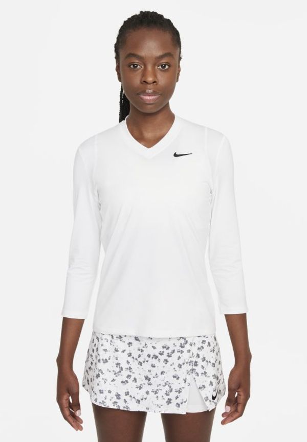 Tenniströja NikeCourt Dri-FIT UV Victory med trekvartsärm för kvinnor - Vit