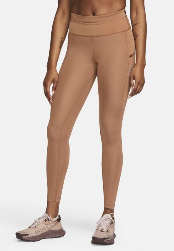 Terränglöparleggings för terräng Nike Epic Luxe med mellanhög midja och ficka för kvinnor - Brun