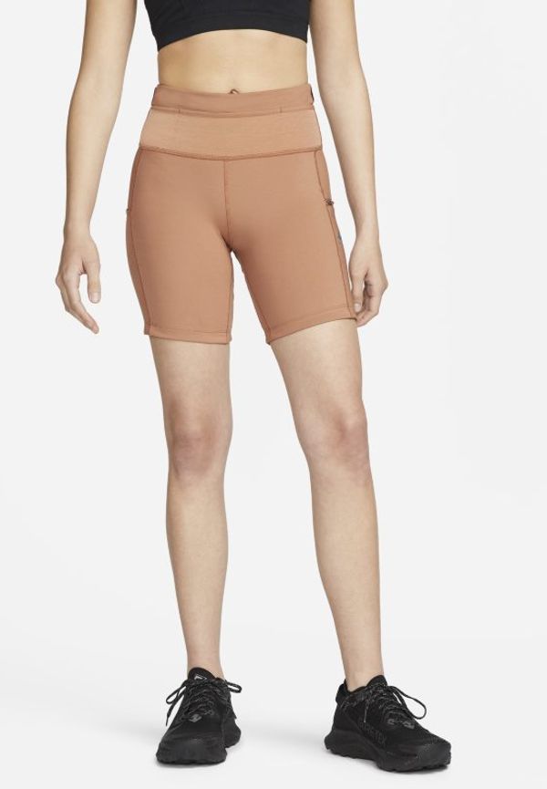 Terränglöpartights i shortsmodell Nike Dri-FIT Epic Luxe för kvinnor - Brun
