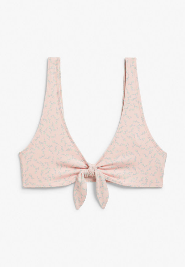 Tie-front bikini top - Pink