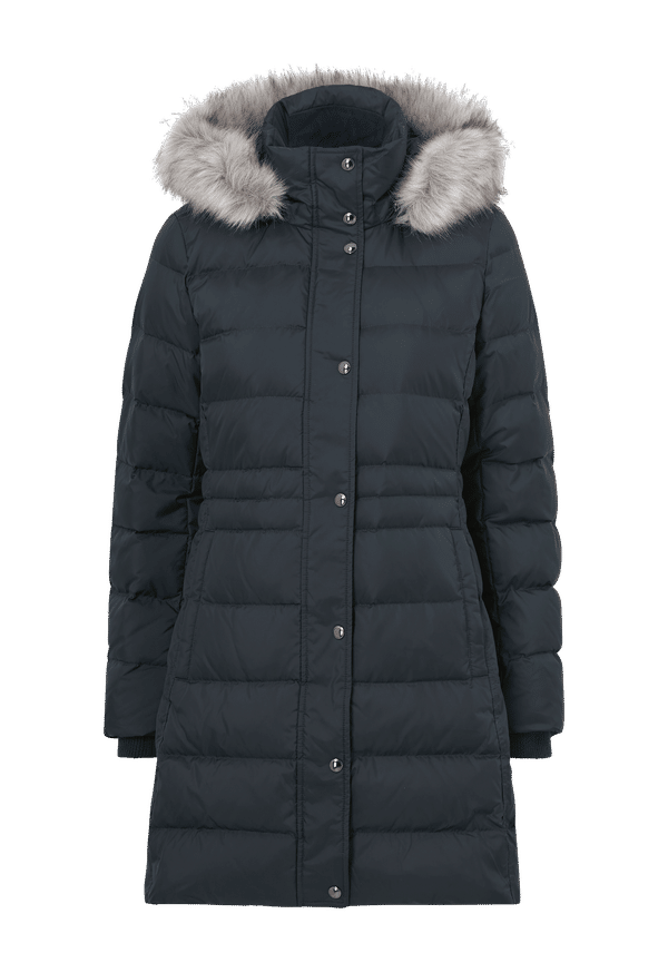 Tommy Hilfiger - Dunkappa TH Ess Tyra Down Coat With Fur - Blå