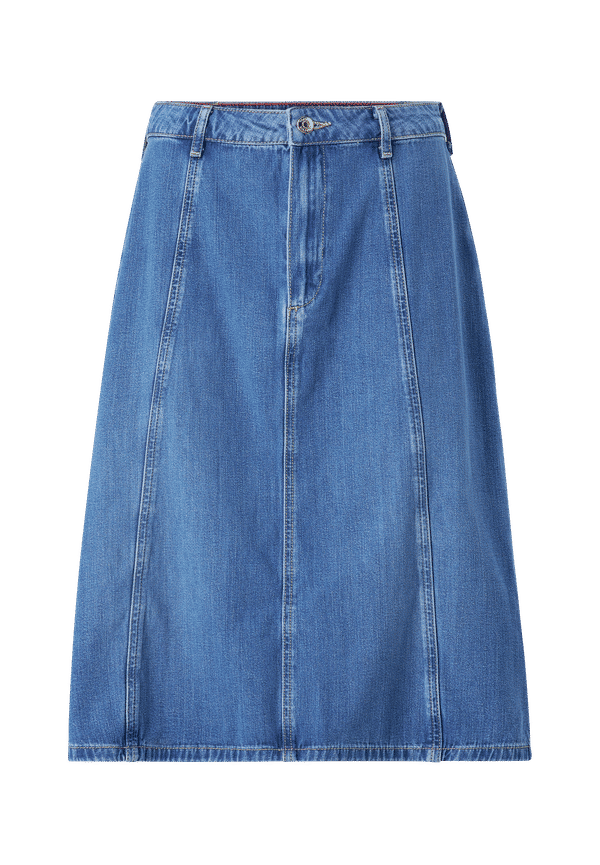 Tommy Hilfiger - Jeanskjol Dnm Flare HW Knee Skirt - Blå
