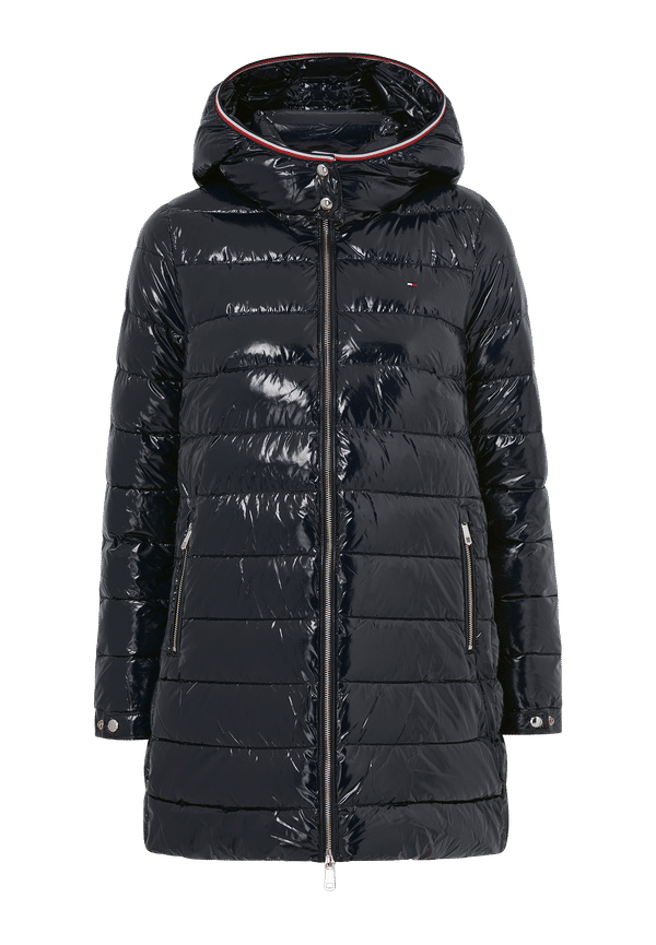 Tommy Hilfiger - Kappa Glossy MW Sorona Puffer Coat - Blå