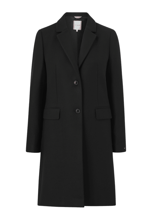 Tommy Hilfiger - Kappa TH Ess Wool Blend Classic Coat - Svart