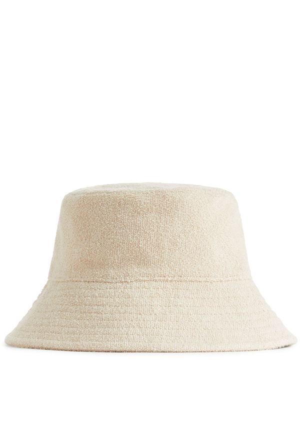Towelling Bucket Hat - Beige