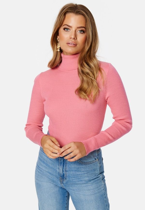 Trendyol Astrid Ribbed Polo Shirt Pink S