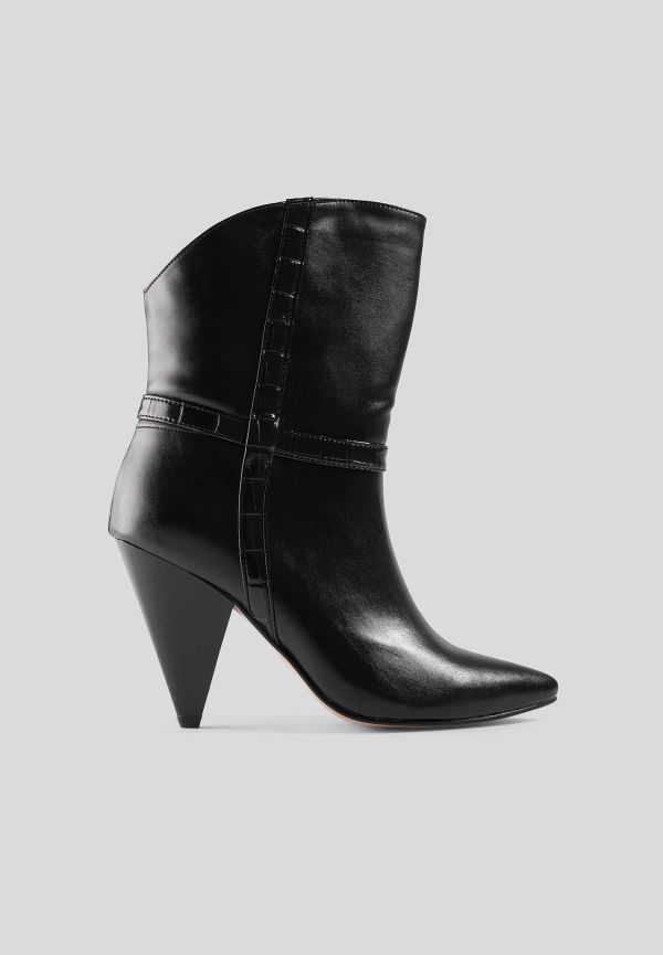 Trendyol Cone Heel Boots - Black