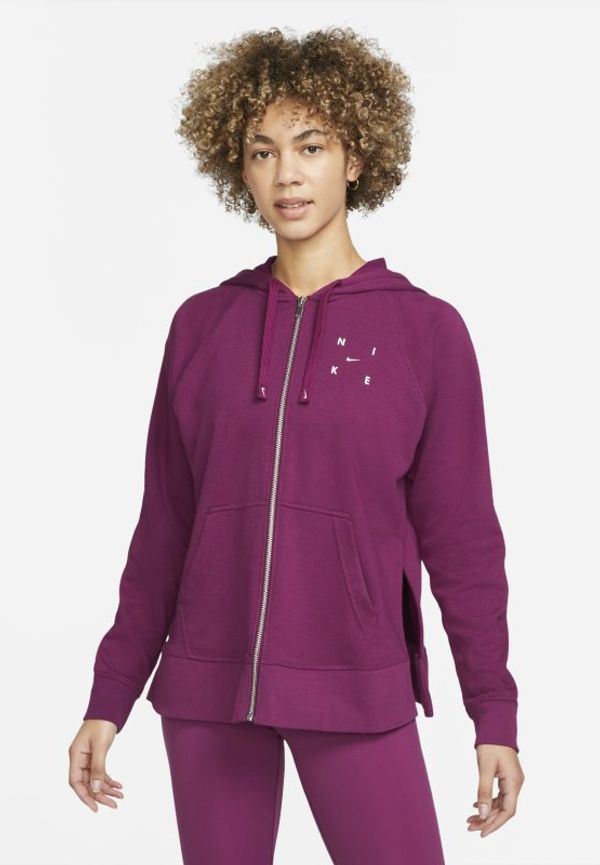 Träningshuvtröja med hel dragkedjaoch tryck Nike Dri-FIT Get Fit för kvinnor - Röd