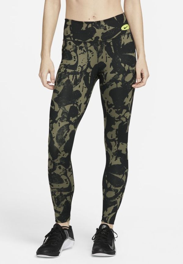 Träningsleggings Nike Dri-FIT One Luxe Icon Clash med medelhög midja och ficka för kvinnor - Svart
