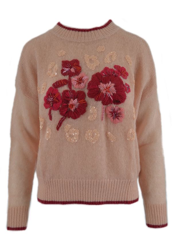 Twinset - Stickade tröjor & koftor - Beige - Dam - Storlek: S,M