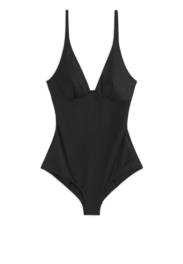 V-Neck Swimsuit - Black