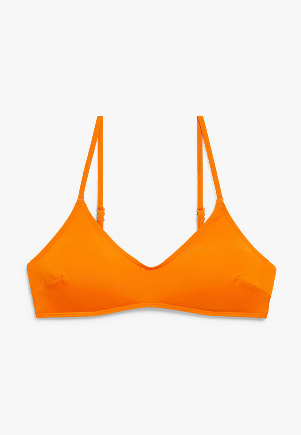 V-neck wire free bikini bra - Orange
