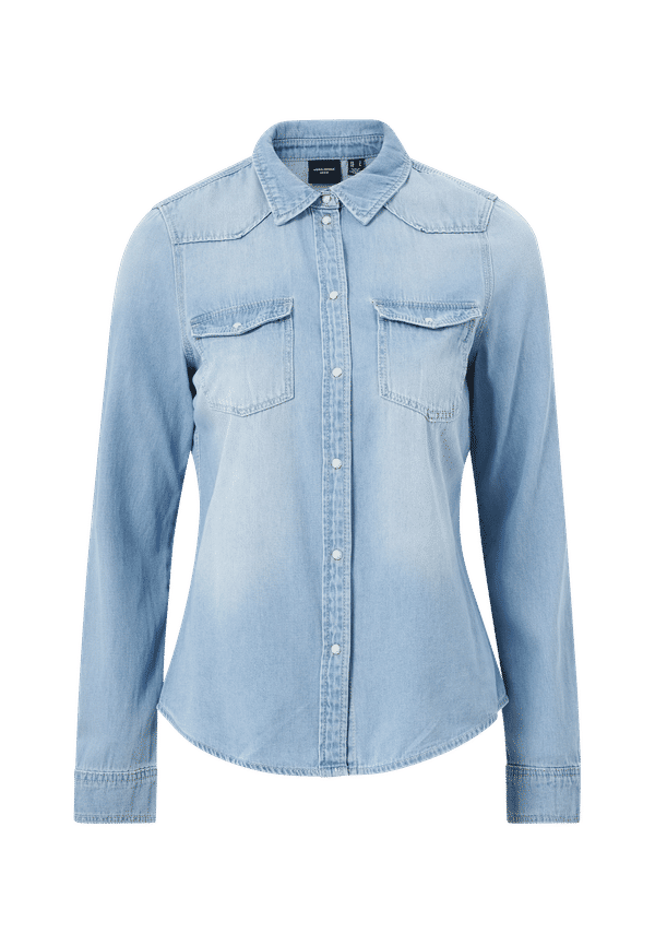 Vero Moda - Jeansskjorta vmMaria LS Denim Slim Shirt Mix New - Blå
