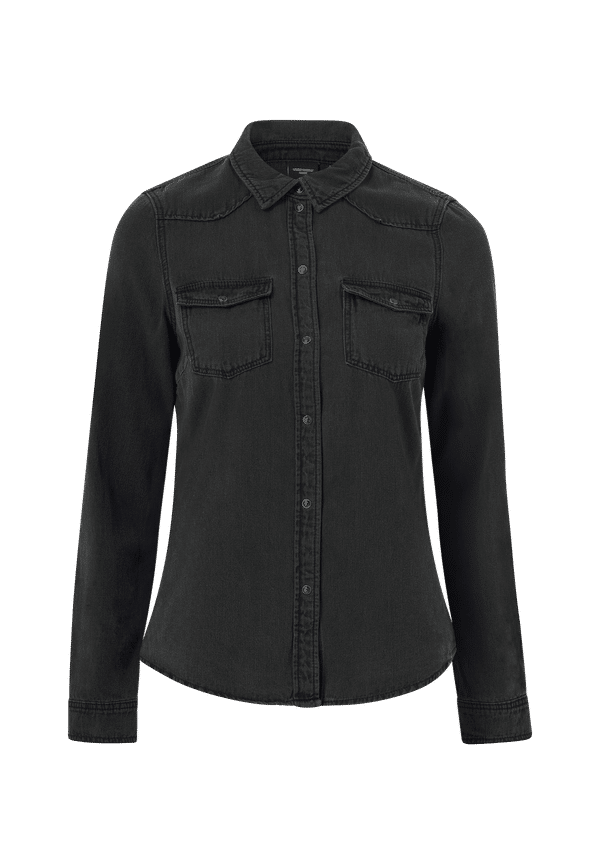 Vero Moda - Jeansskjorta vmMaria LS Denim Slim Shirt Mix New - Svart