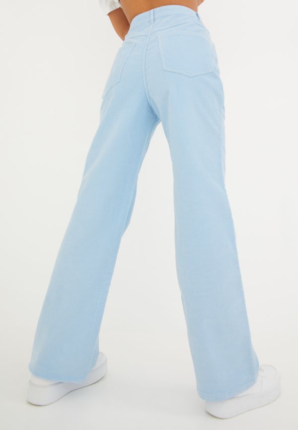Vero Moda - Loose fit - Blue Bell - Vmkithy Hr Loose Straight Cord Pant - Jeans - Loose fit