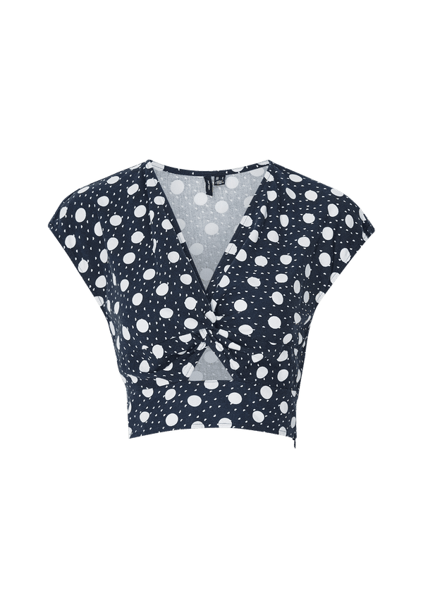Vero Moda - Topp vmJesmilo C/S Crop Top Wvn - Blå