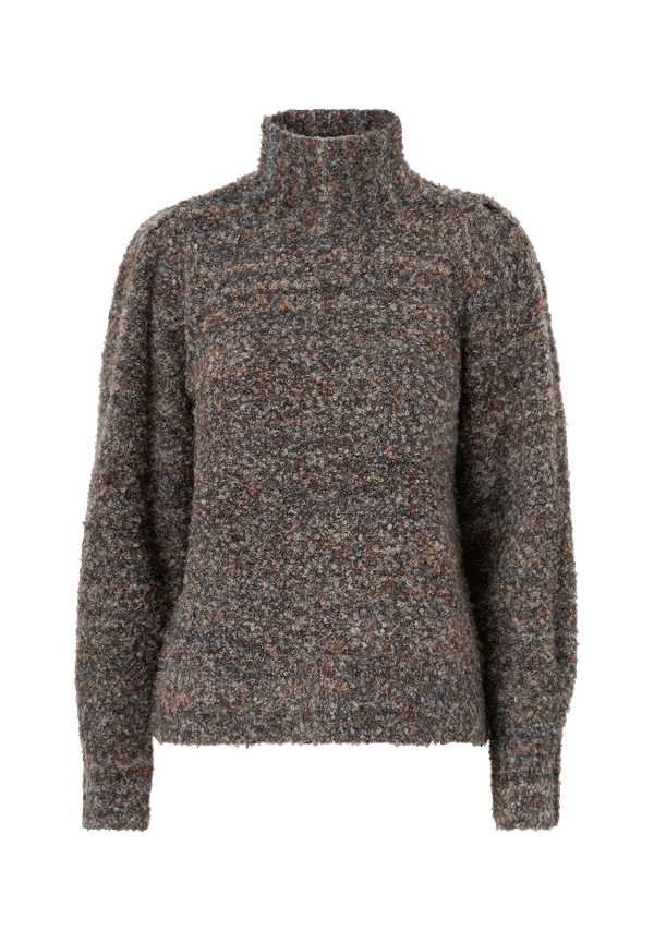 Vero Moda - Tröja vmBoucle LS Highneck Blouse - Grå