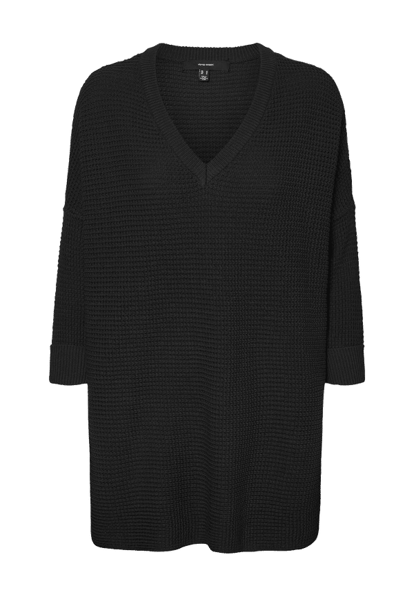 Vero Moda - Tröja vmLeanna 3/4 V-neck Long Blouse - Svart