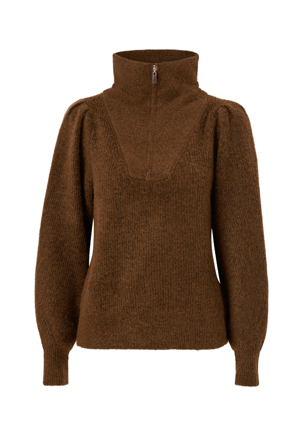 Vero Moda - Tröja vmMagda LS Highneck Blouse - Brun