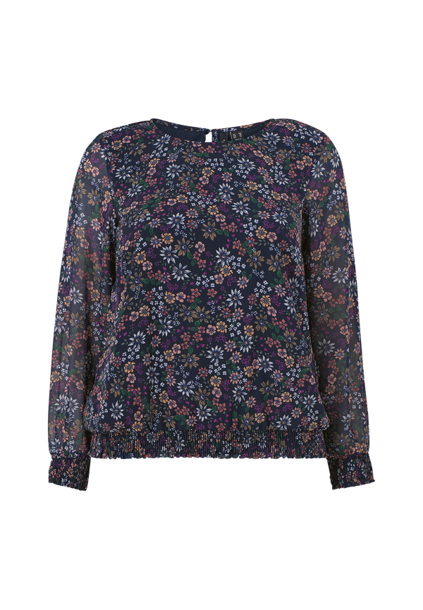 Vero Moda Curve - Blus vmGaja LS Smock Top K Curve - Blå