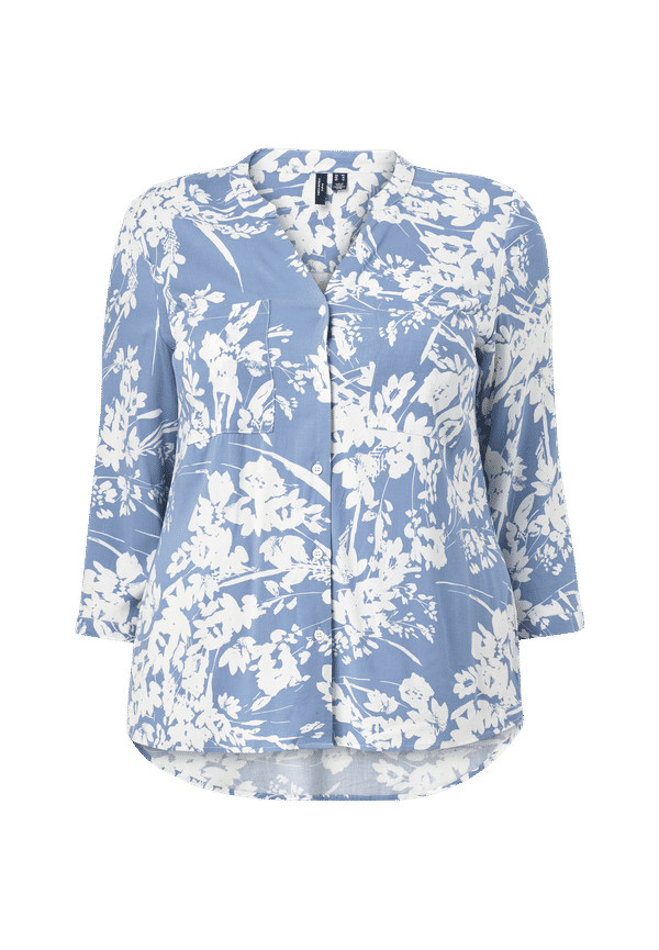 Vero Moda Curve - Skjorta vmLexie 3/4 Sleeve Shirt Curve - Blå