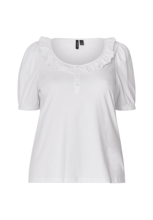 Vero Moda Curve - Topp vmElos SS T-shirt Curve - Vit