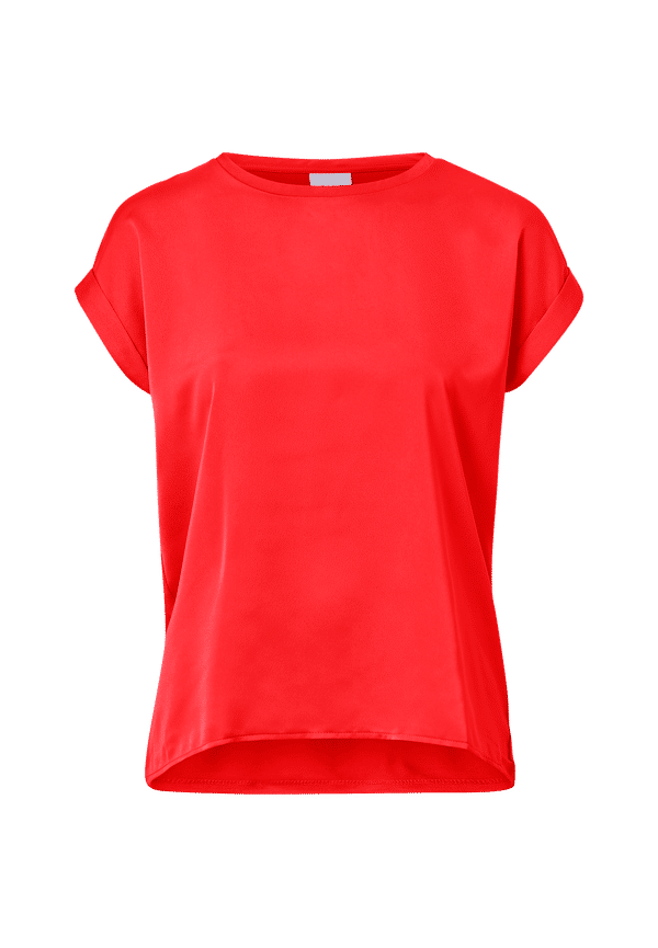 Vila - Topp viElelette S/S Satin Top - Röd