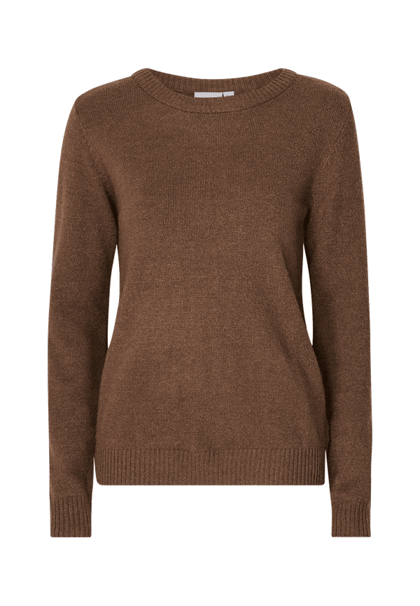 Vila - Tröja viRil L/S O-Neck Knit Top - Brun