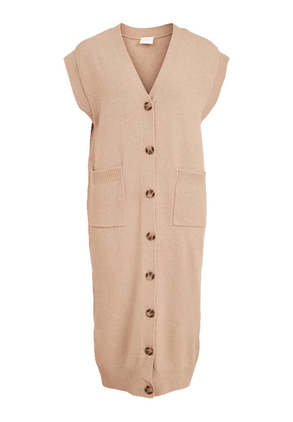 Vila - Väst viMelinda Long Knit Vest - Beige
