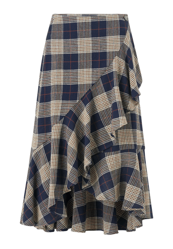 Whyred - Omlottkjol Ryker Check Skirt - Blå