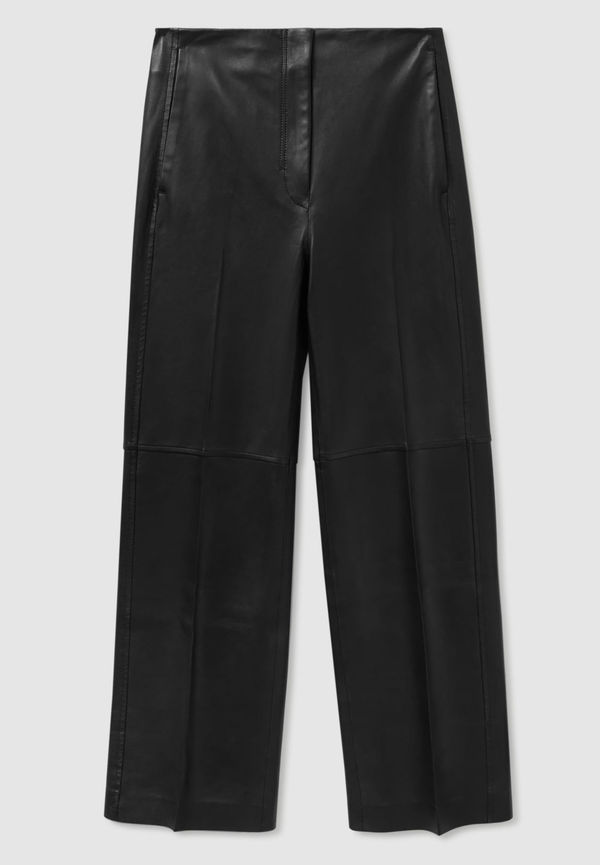 WIDE-LEG LEATHER TROUSERS