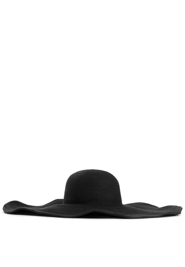 Wide Brim Straw Hat - Black
