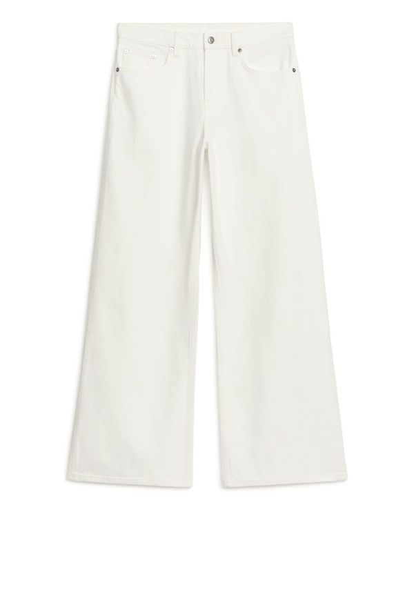WIDE FULL LENGTH Non-Stretch Jeans - White