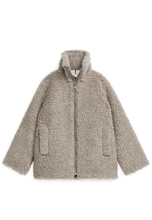 Wool-Blend Pile Jacket - Beige