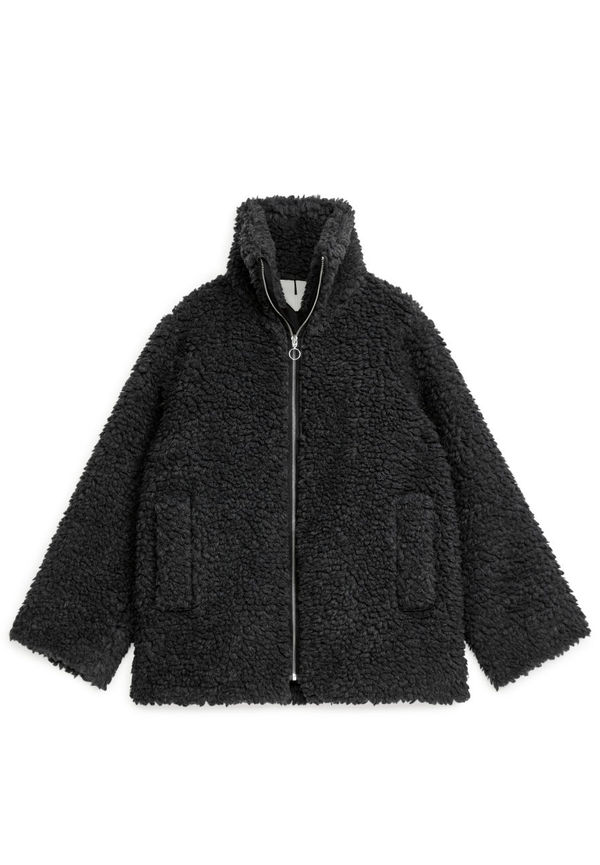 Wool-Blend Pile Jacket - Grey