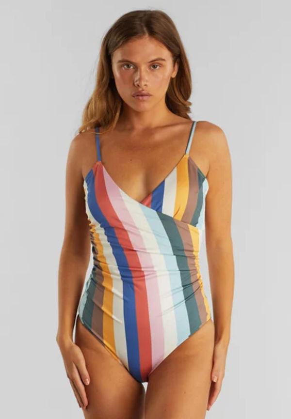 Wrap Swimsuit Klinte Stripes Multi Color