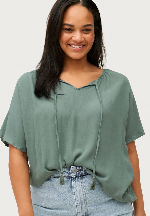 Zizzi - Blus vWisma S/S Blouse - Grön