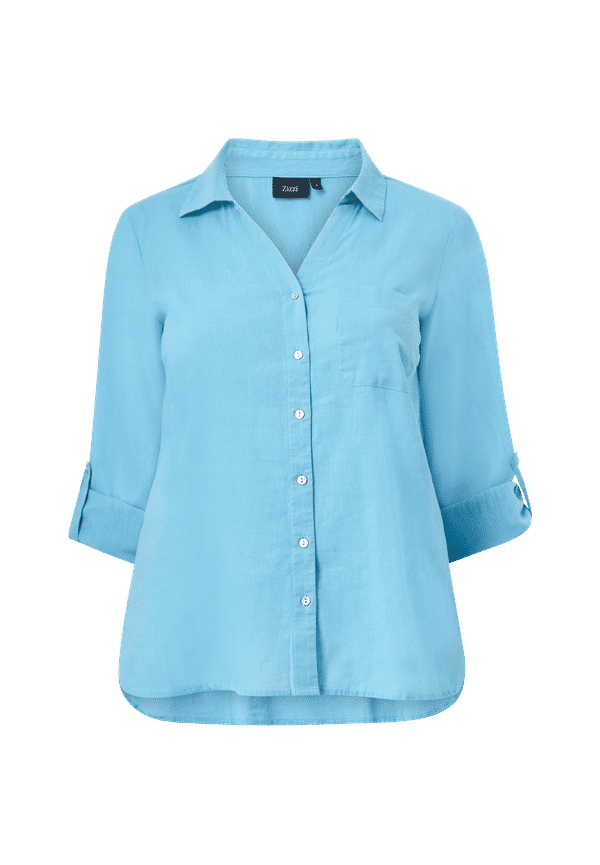 Zizzi - Skjorta vFlex 3/4 Shirt - Blå