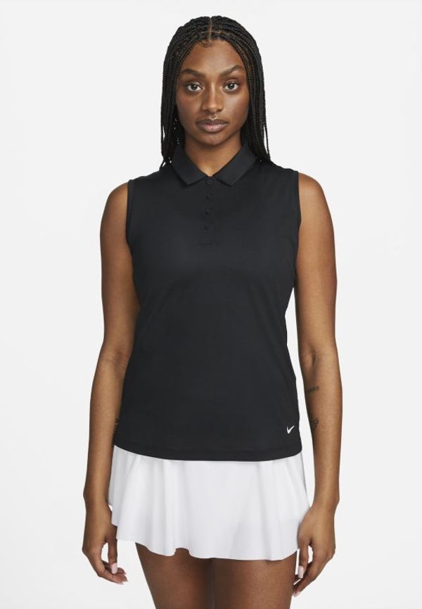 Ärmlös golfpikétröja Nike Dri-FIT Victory för kvinnor - Svart