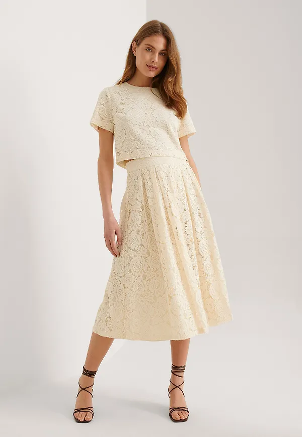 NA-KD Midikjol - Offwhite