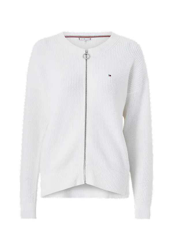 Tommy Hilfiger - Cardigan Hayana Zip UP C-nk Cardigan - Vit